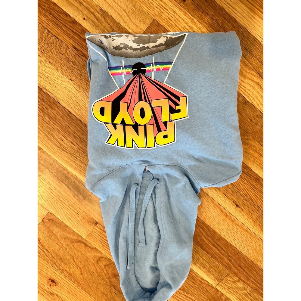 Pink Floyd Hoodie Women Large Blue Sweatshirt Rock Band Concert Tour Retro Tee - Picture 5 of 5